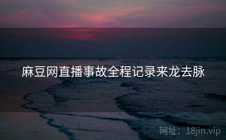 麻豆网直播事故全程记录来龙去脉