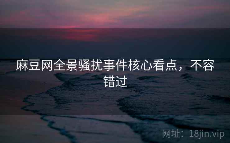 麻豆网全景骚扰事件核心看点，不容错过