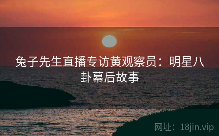 兔子先生直播专访黄观察员：明星八卦幕后故事