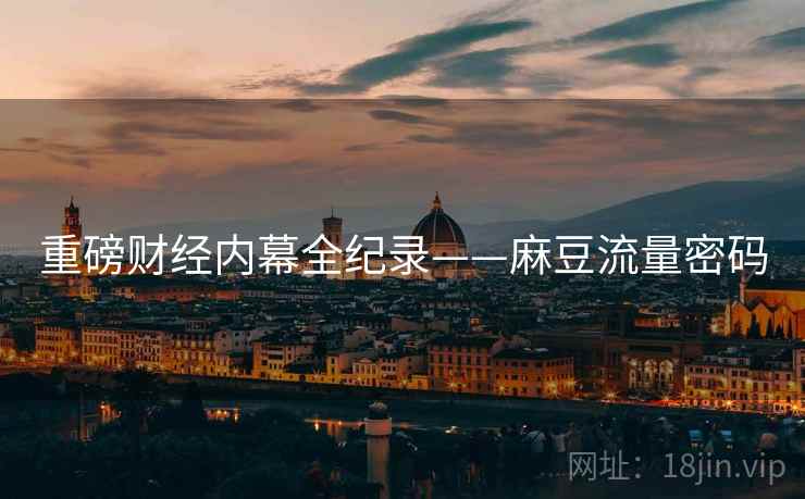 重磅财经内幕全纪录——麻豆流量密码